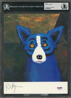 George Rodrigue Signed "Blue Dog" 8x10 Photo (PSA/DNA & Beckett)
